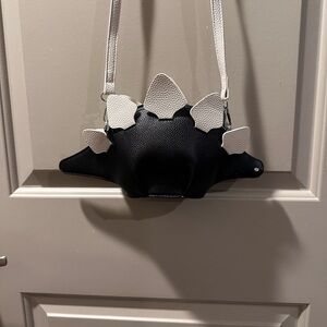 Black and White Dinosaur-Shaped Women's Bag